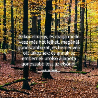 Picture 05 - Lukács 11:26 KAR - Akkor elmegy, és maga mellé vesz más hét - Bible Verse Picture