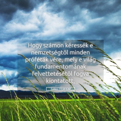 Picture 05 - Lukács 11:50 KAR - Hogy számon kéressék e nemzetségtõl minden - Bible Verse Picture