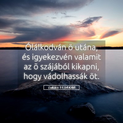 Picture 05 - Lukács 11:54 KAR - Ólálkodván õ utána, és igyekezvén valamit - Bible Verse Picture