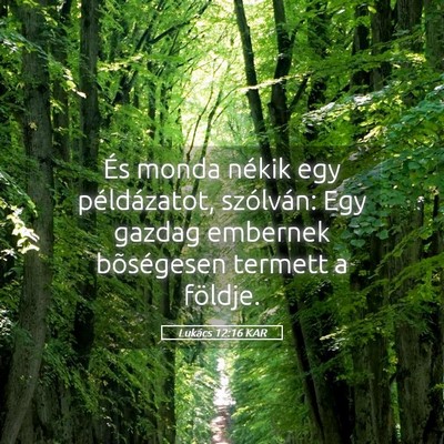 Picture 05 - Lukács 12:16 KAR - És monda nékik egy példázatot, szólván: Egy - Bible Verse Picture