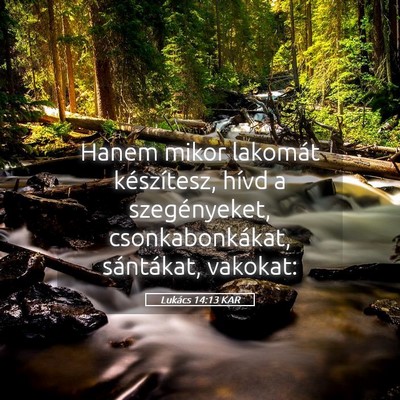 Picture 05 - Lukács 14:13 KAR - Hanem mikor lakomát készítesz, hívd a - Bible Verse Picture