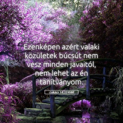 Picture 05 - Lukács 14:33 KAR - Ezenképen azért valaki közületek búcsút nem - Bible Verse Picture