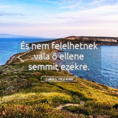 Picture 05 - Lukács 14:6 KAR - És nem felelhetnek vala õ ellene semmit - Bible Verse Picture