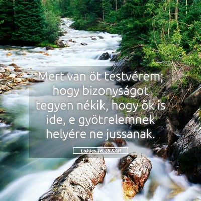 Picture 05 - Lukács 16:28 KAR - Mert van öt testvérem; hogy bizonyságot tegyen - Bible Verse Picture