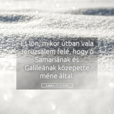 Picture 05 - Lukács 17:11 KAR - És lõn, mikor útban vala Jeruzsálem felé, - Bible Verse Picture