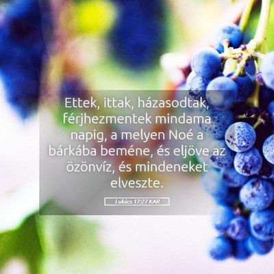 Picture 05 - Lukács 17:27 KAR - Ettek, ittak, házasodtak, férjhezmentek mindama - Bible Verse Picture