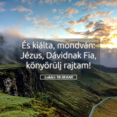 Picture 05 - Lukács 18:38 KAR - És kiálta, mondván: Jézus, Dávidnak Fia, - Bible Verse Picture