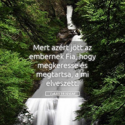 Picture 05 - Lukács 19:10 KAR - Mert azért jött az embernek Fia, hogy - Bible Verse Picture