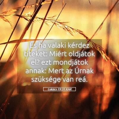 Picture 05 - Lukács 19:31 KAR - És ha valaki kérdez titeket: Miért oldjátok - Bible Verse Picture