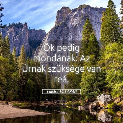 Picture 05 - Lukács 19:34 KAR - Õk pedig mondának: Az Úrnak szüksége van - Bible Verse Picture