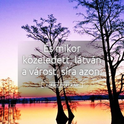 Picture 05 - Lukács 19:41 KAR - És mikor közeledett, látván a várost, síra - Bible Verse Picture