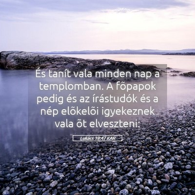 Picture 05 - Lukács 19:47 KAR - És tanít vala minden nap a templomban. A - Bible Verse Picture