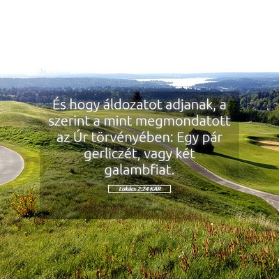 Picture 05 - Lukács 2:24 KAR - És hogy áldozatot adjanak, a szerint a mint - Bible Verse Picture