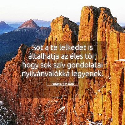 Picture 05 - Lukács 2:35 KAR - Sõt a te lelkedet is általhatja az éles tõr; - Bible Verse Picture