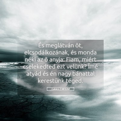 Picture 05 - Lukács 2:48 KAR - És meglátván õt, elcsodálkozának, és monda - Bible Verse Picture