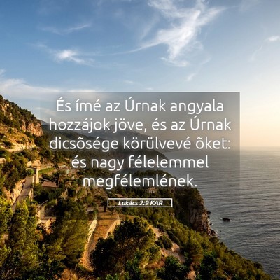 Picture 05 - Lukács 2:9 KAR - És ímé az Úrnak angyala hozzájok jöve, és - Bible Verse Picture