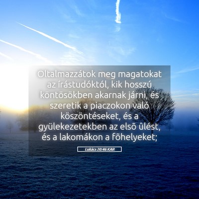 Picture 05 - Lukács 20:46 KAR - Oltalmazzátok meg magatokat az írástudóktól, - Bible Verse Picture