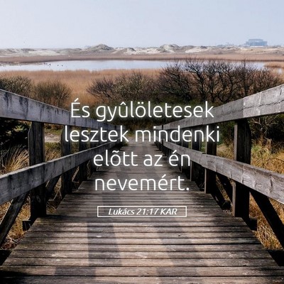 Picture 05 - Lukács 21:17 KAR - És gyûlöletesek lesztek mindenki elõtt az én - Bible Verse Picture
