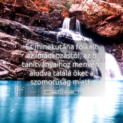 Picture 05 - Lukács 22:45 KAR - És minekutána fölkelt az imádkozástól, az - Bible Verse Picture