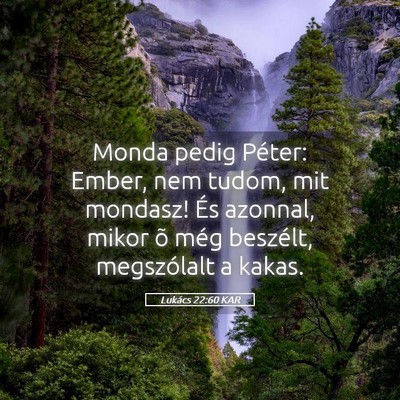 Picture 05 - Lukács 22:60 KAR - Monda pedig Péter: Ember, nem tudom, mit - Bible Verse Picture