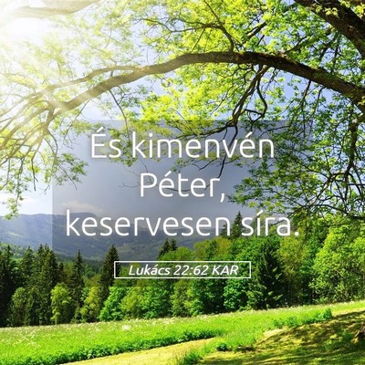 Picture 05 - Lukács 22:62 KAR - És kimenvén Péter, keservesen - Bible Verse Picture