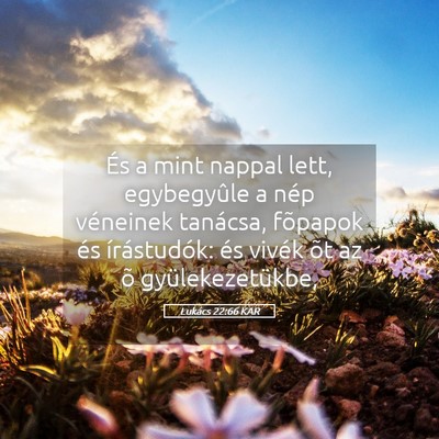 Picture 05 - Lukács 22:66 KAR - És a mint nappal lett, egybegyûle a nép - Bible Verse Picture
