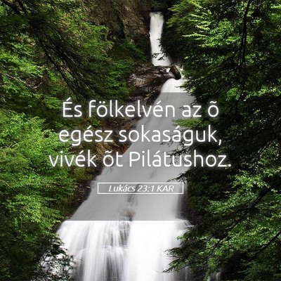 Picture 05 - Lukács 23:1 KAR - És fölkelvén az õ egész sokaságuk, vivék - Bible Verse Picture
