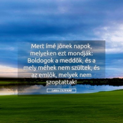 Picture 05 - Lukács 23:29 KAR - Mert ímé jõnek napok, melyeken ezt mondják: - Bible Verse Picture