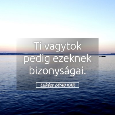 Picture 05 - Lukács 24:48 KAR - Ti vagytok pedig ezeknek - Bible Verse Picture