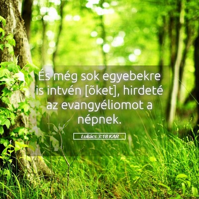 Picture 05 - Lukács 3:18 KAR - És még sok egyebekre is intvén [õket], - Bible Verse Picture