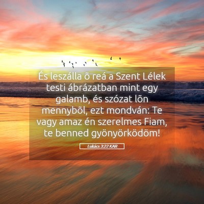 Picture 05 - Lukács 3:22 KAR - És leszálla õ reá a Szent Lélek testi - Bible Verse Picture
