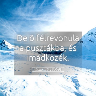 Picture 05 - Lukács 5:16 KAR - De õ félrevonula a pusztákba, és - Bible Verse Picture