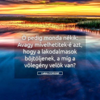 Picture 05 - Lukács 5:34 KAR - Õ pedig monda nékik: Avagy mívelhetitek-é - Bible Verse Picture