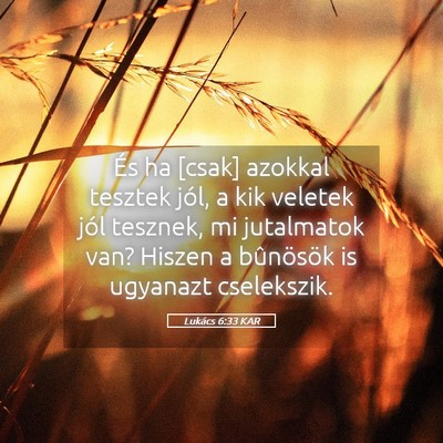 Picture 05 - Lukács 6:33 KAR - És ha [csak] azokkal tesztek jól, a kik veletek - Bible Verse Picture