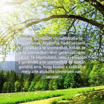 Picture 05 - Lukács 6:42 KAR - Avagy mi módon mondhatod a te atyádfiának: - Bible Verse Picture