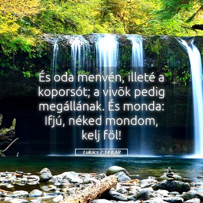Picture 05 - Lukács 7:14 KAR - És oda menvén, illeté a koporsót; a vivõk - Bible Verse Picture