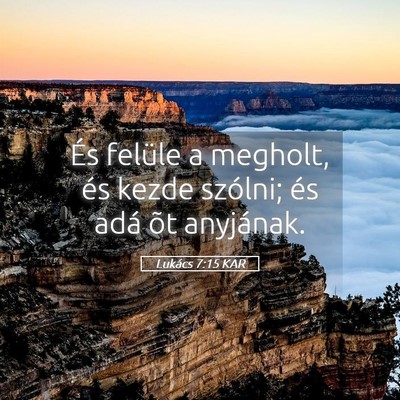 Picture 05 - Lukács 7:15 KAR - És felüle a megholt, és kezde szólni; és - Bible Verse Picture
