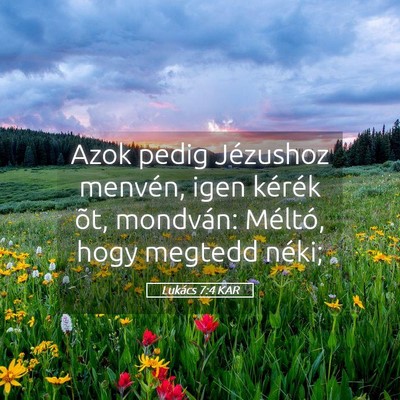 Picture 05 - Lukács 7:4 KAR - Azok pedig Jézushoz menvén, igen kérék õt, - Bible Verse Picture