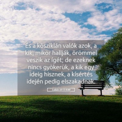 Picture 05 - Lukács 8:13 KAR - És a kõsziklán valók azok, a kik, mikor - Bible Verse Picture