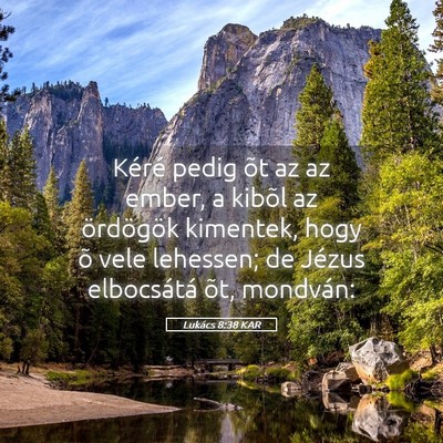 Picture 05 - Lukács 8:38 KAR - Kéré pedig õt az az ember, a kibõl az - Bible Verse Picture