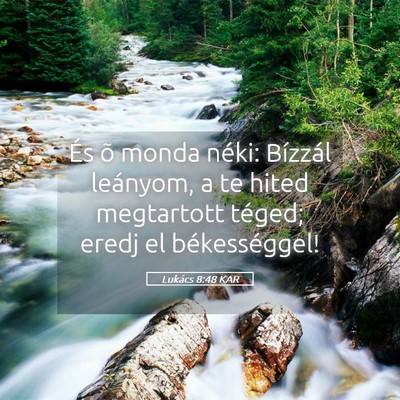Picture 05 - Lukács 8:48 KAR - És õ monda néki: Bízzál leányom, a te hited - Bible Verse Picture