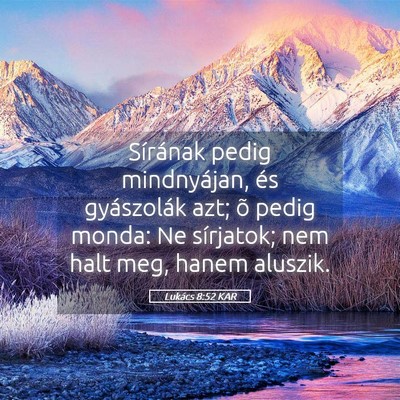 Picture 05 - Lukács 8:52 KAR - Sírának pedig mindnyájan, és gyászolák azt; - Bible Verse Picture