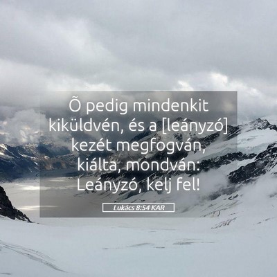 Picture 05 - Lukács 8:54 KAR - Õ pedig mindenkit kiküldvén, és a [leányzó] - Bible Verse Picture