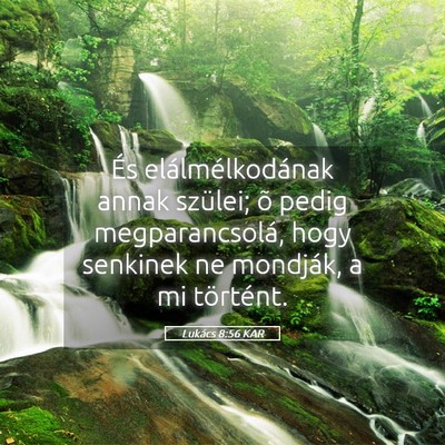 Picture 05 - Lukács 8:56 KAR - És elálmélkodának annak szülei; õ pedig - Bible Verse Picture