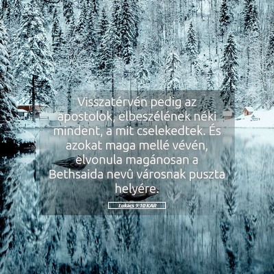 Picture 05 - Lukács 9:10 KAR - Visszatérvén pedig az apostolok, elbeszélének - Bible Verse Picture