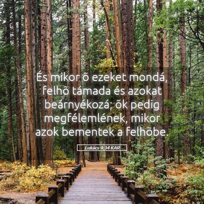 Picture 05 - Lukács 9:34 KAR - És mikor õ ezeket mondá, felhõ támada és - Bible Verse Picture