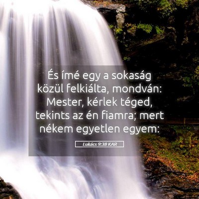 Picture 05 - Lukács 9:38 KAR - És ímé egy a sokaság közül felkiálta, - Bible Verse Picture