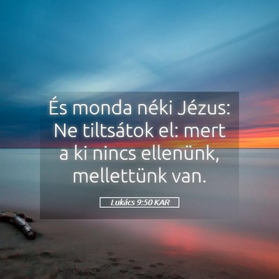 Picture 05 - Lukács 9:50 KAR - És monda néki Jézus: Ne tiltsátok el: mert a - Bible Verse Picture