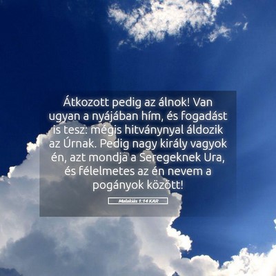 Picture 05 - Malakiás 1:14 KAR - Átkozott pedig az álnok! Van ugyan a nyájában - Bible Verse Picture