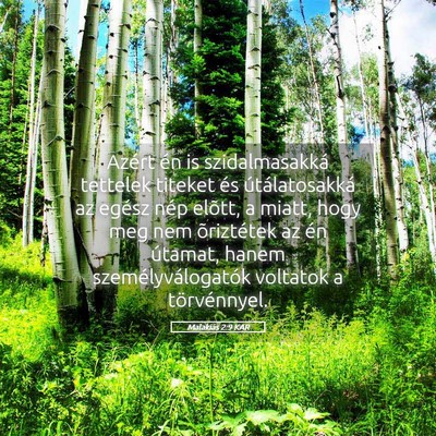Picture 05 - Malakiás 2:9 KAR - Azért én is szidalmasakká tettelek titeket és - Bible Verse Picture